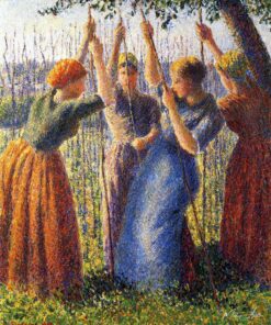 Camponesas plantando estacas – Camille Pissarro Camille Pissarro Master Apollon