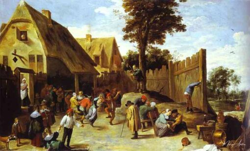 Camponeses dançando diante de uma estalagem – David Teniers, o Jovem David Teniers, o Jovem Master Apollon