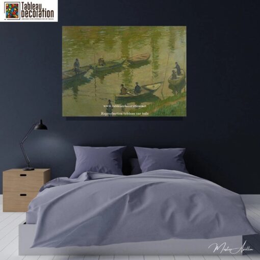 Pescadores na Sena em Poissy – Pintura de Monet Claude Monet Master Apollon 3