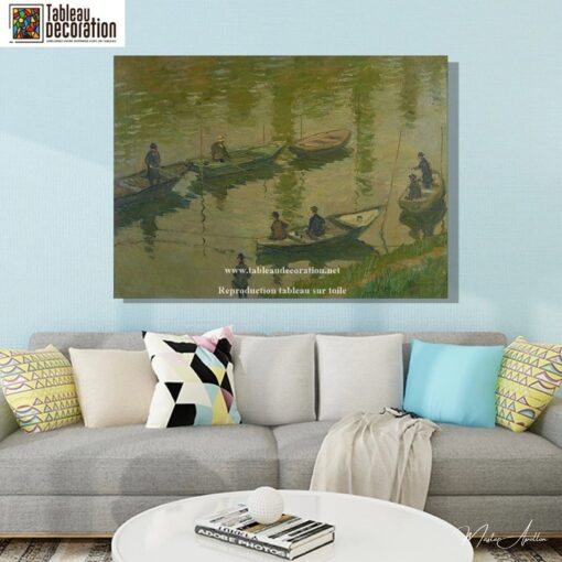 Pescadores na Sena em Poissy – Pintura de Monet Claude Monet Master Apollon 6