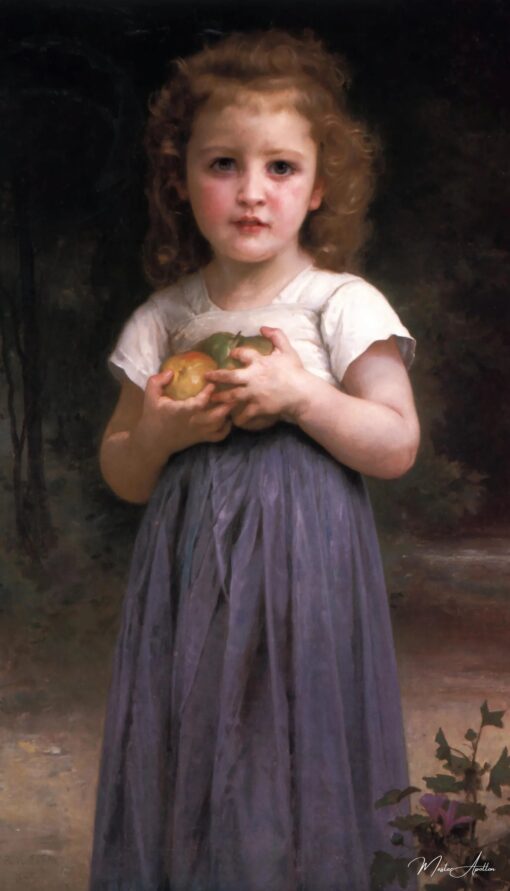 Menina pequena segurando maçãs na mão – William Bouguereau William Bouguereau Master Apollon