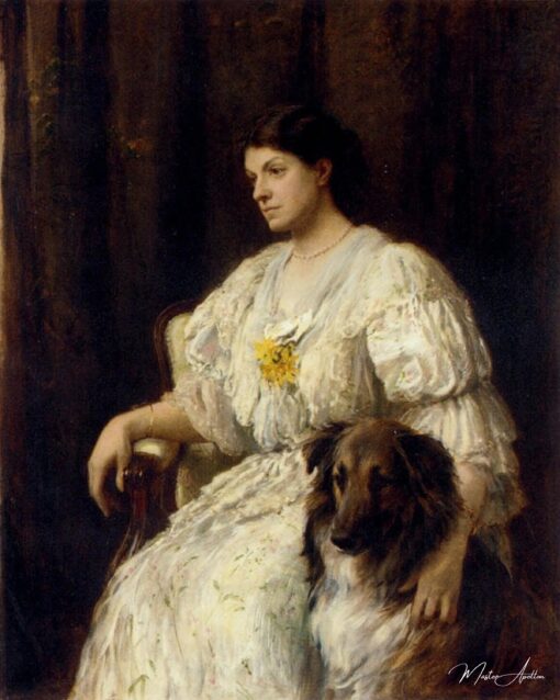 Retrato de uma mulher com seu collie – Heywood Hardy Heywood Hardy Master Apollon