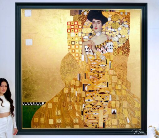 Retrato Reimaginado de Adele Bloch-Bauer por Master Apollon | 200 x 200 cm Pintura Original à Venda Master Apollon