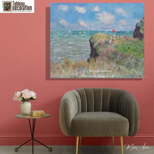 Passeio na Falésia, Pourville – Pintura Paisagem de Monet Claude Monet Master Apollon 6