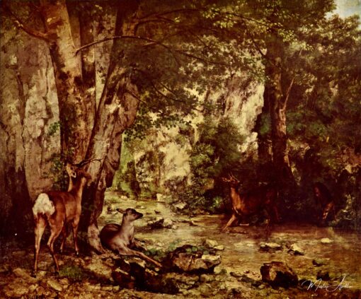 Remessa de cervos no ribeirão da fonte de prazer – Gustave Courbet Gustave Courbet Master Apollon