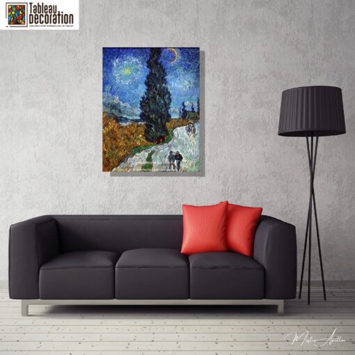 Rota com um cipreste e uma estrela – Van Gogh Reprodução de arte popular Master Apollon 4