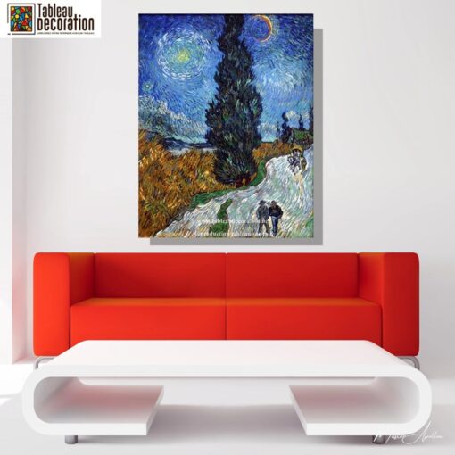 Rota com um cipreste e uma estrela – Van Gogh Reprodução de arte popular Master Apollon 5