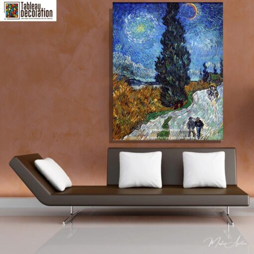 Rota com um cipreste e uma estrela – Van Gogh Reprodução de arte popular Master Apollon 7
