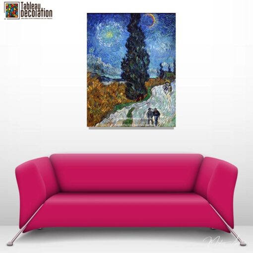 Rota com um cipreste e uma estrela – Van Gogh Reprodução de arte popular Master Apollon 6