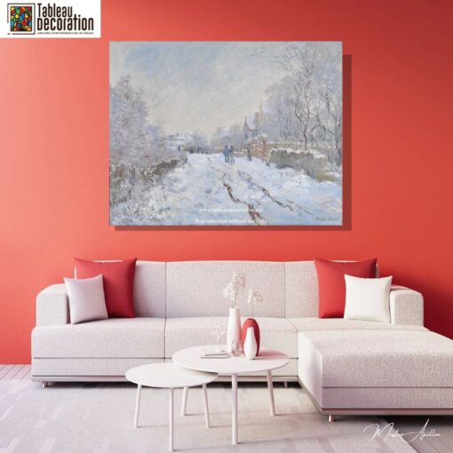 Rua sob a Neve, Argenteuil – Pintura Neve de Monet Claude Monet Master Apollon 3