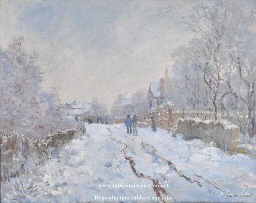 Rua sob a Neve, Argenteuil – Pintura Neve de Monet Claude Monet Master Apollon