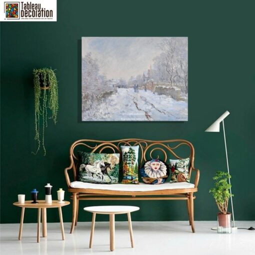 Rua sob a Neve, Argenteuil – Pintura Neve de Monet Claude Monet Master Apollon 6