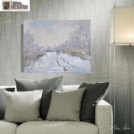 Rua sob a Neve, Argenteuil – Pintura Neve de Monet Claude Monet Master Apollon 4