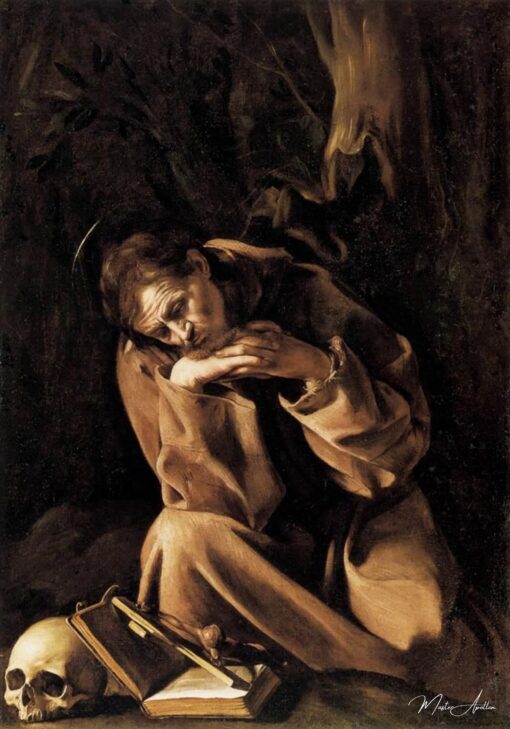 São Francisco em meditação sobre o crucifixo – Caravaggio Caravaggio Master Apollon