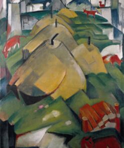 Cena alpina com fardos de feno – Franz Marc Franz Marc Master Apollon