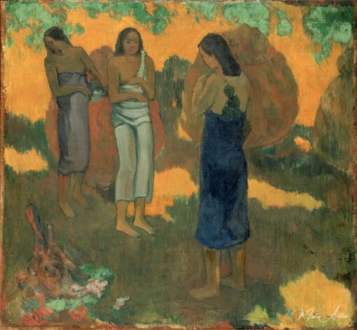 Três mulheres taitianas sobre um fundo amarelo – Paul Gauguin Paul Gauguin Master Apollon