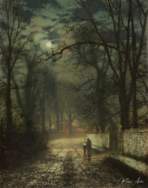 Um caminho à luz da lua – John Atkinson Grimshaw John Atkinson Grimshaw Master Apollon