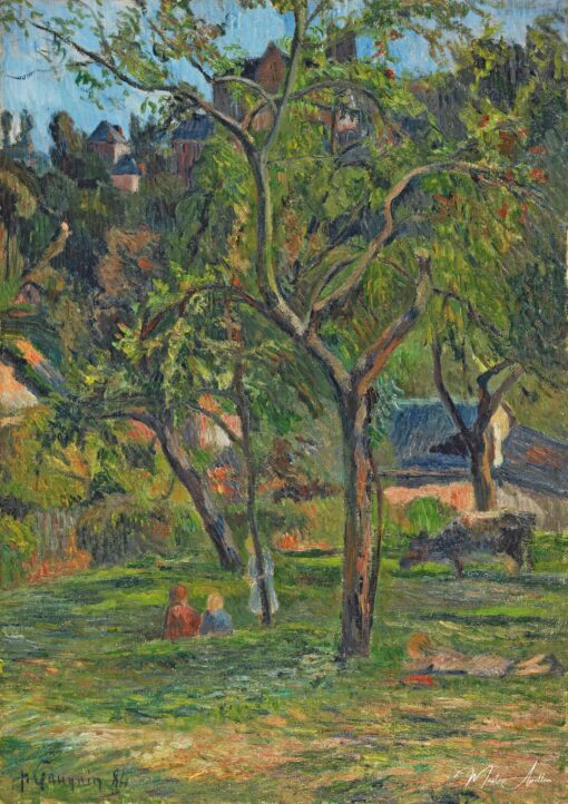 Um pomar sob a igreja de Bihorel – Paul Gauguin Paul Gauguin Master Apollon