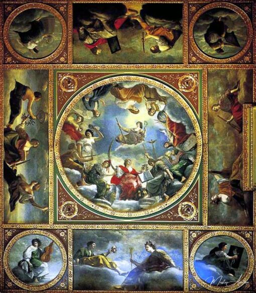 Uma alegoria da paz e das artes sob a coroa inglesa – Artemisia Gentileschi Artemisia Gentileschi Master Apollon