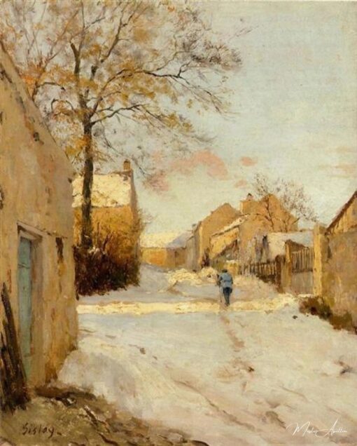 Uma rua de vila no inverno – Alfred Sisley Alfred Sisley Master Apollon
