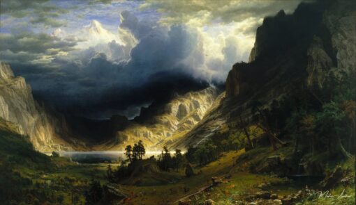 Uma tempestade nas Montanhas Rochosas, o Mont Rosalie – Albert Bierstadt Albert Bierstadt Master Apollon 2