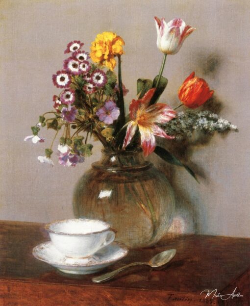 Vaso de flores com uma xícara de café, 1865 – Henri Fantin-Latour Henri Fantin-Latour Master Apollon 2