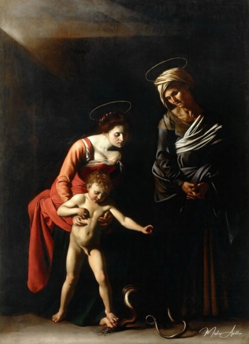 Virgem e criança com uma serpente – Caravaggio Caravaggio Master Apollon